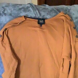 W5 Mustard Yellow Ribbed Top